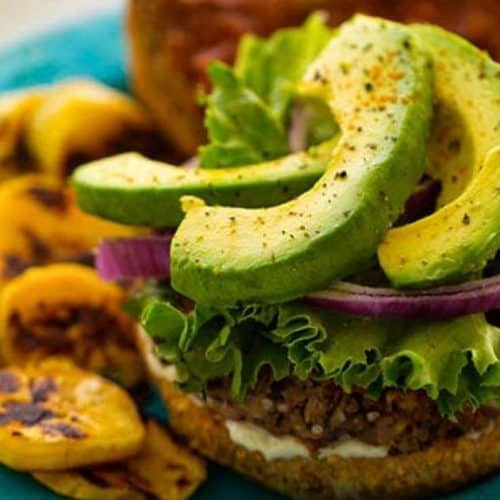 plaintain black bean veggie burger